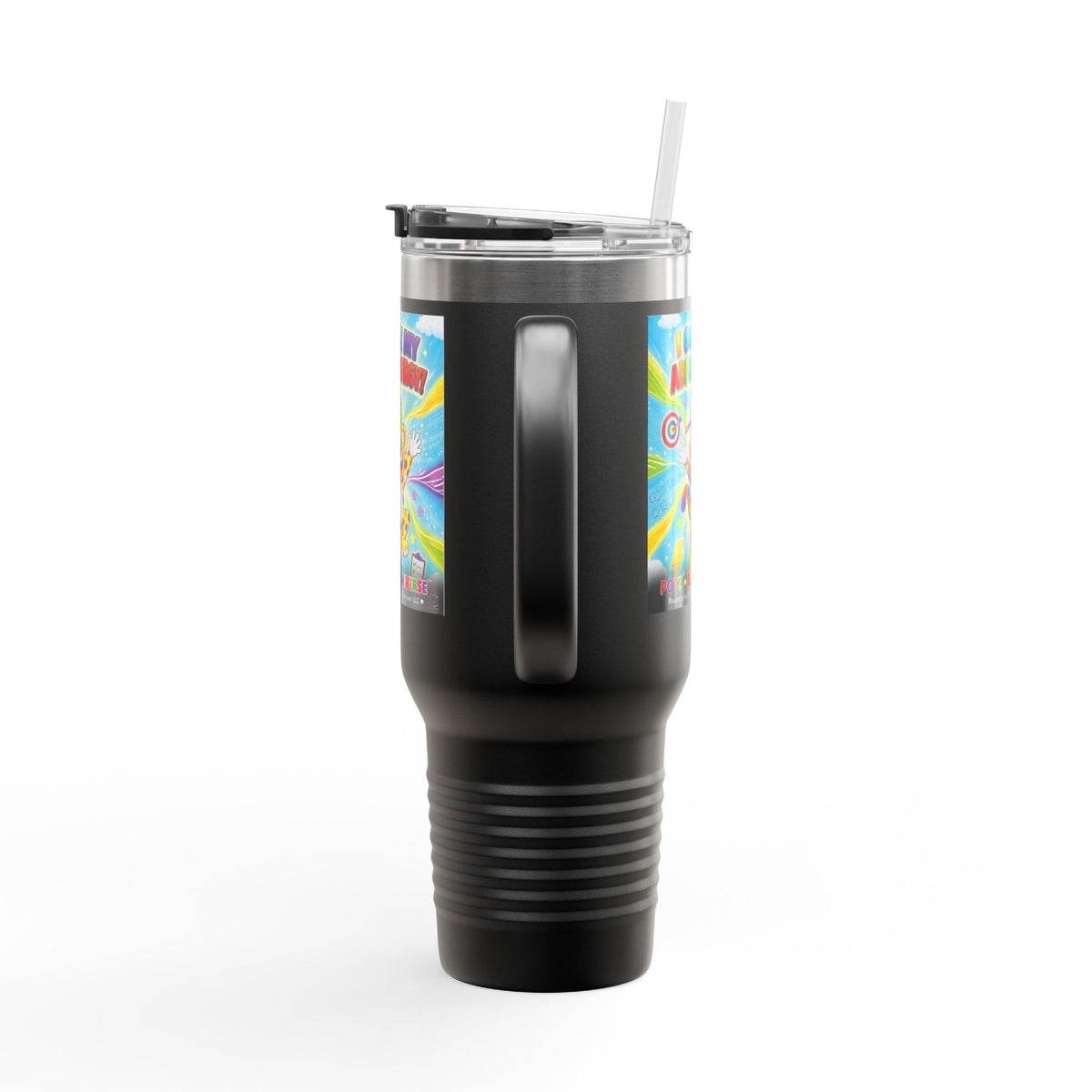 Potz™ Insulated Travel Mug 40oz – "I Guide My ADHD Energy!" Graphic Tumbler | Smile Universe Collection