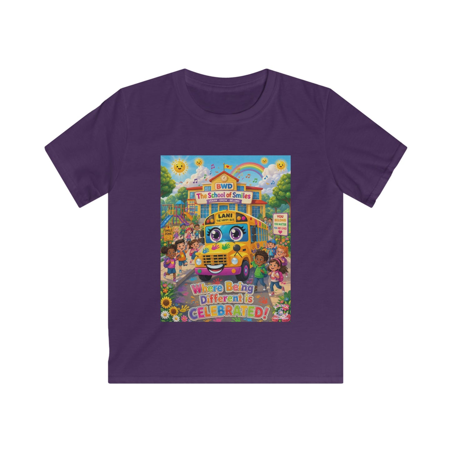 Lani™ Kids Softstyle Tee – "Where Being Different is CELEBRATED!" Graphic Shirt