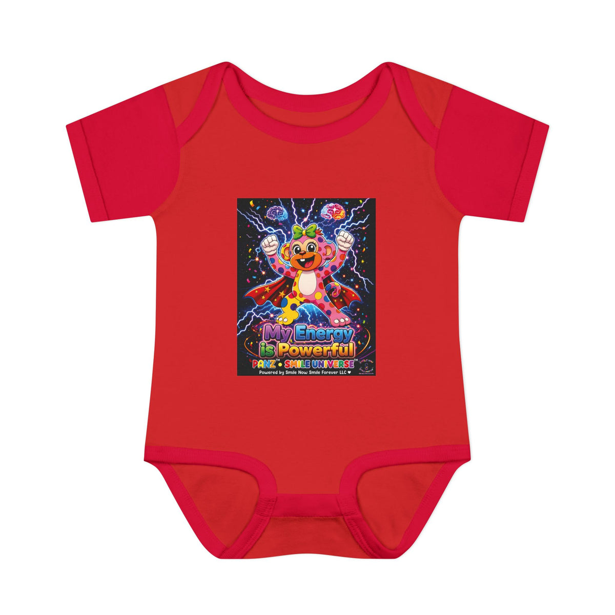 Panz™ Infant Baby Rib Bodysuit – "My Energy is Powerful" Graphic Onesie | Smile Universe Collection