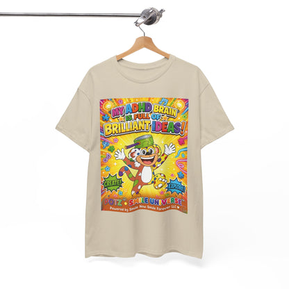 Potz™ Unisex Heavy Cotton™ Tee – "My ADHD Brain is Full of Brilliant Ideas!" Graphic Tee | Smile Universe Collection