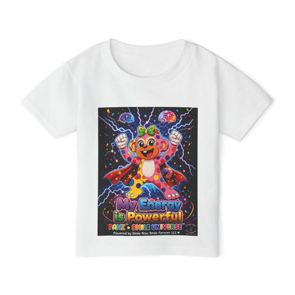 Panz™ Heavy Cotton™ Toddler T-Shirt – "My Energy is Powerful" Graphic Tee | Smile Universe Collection