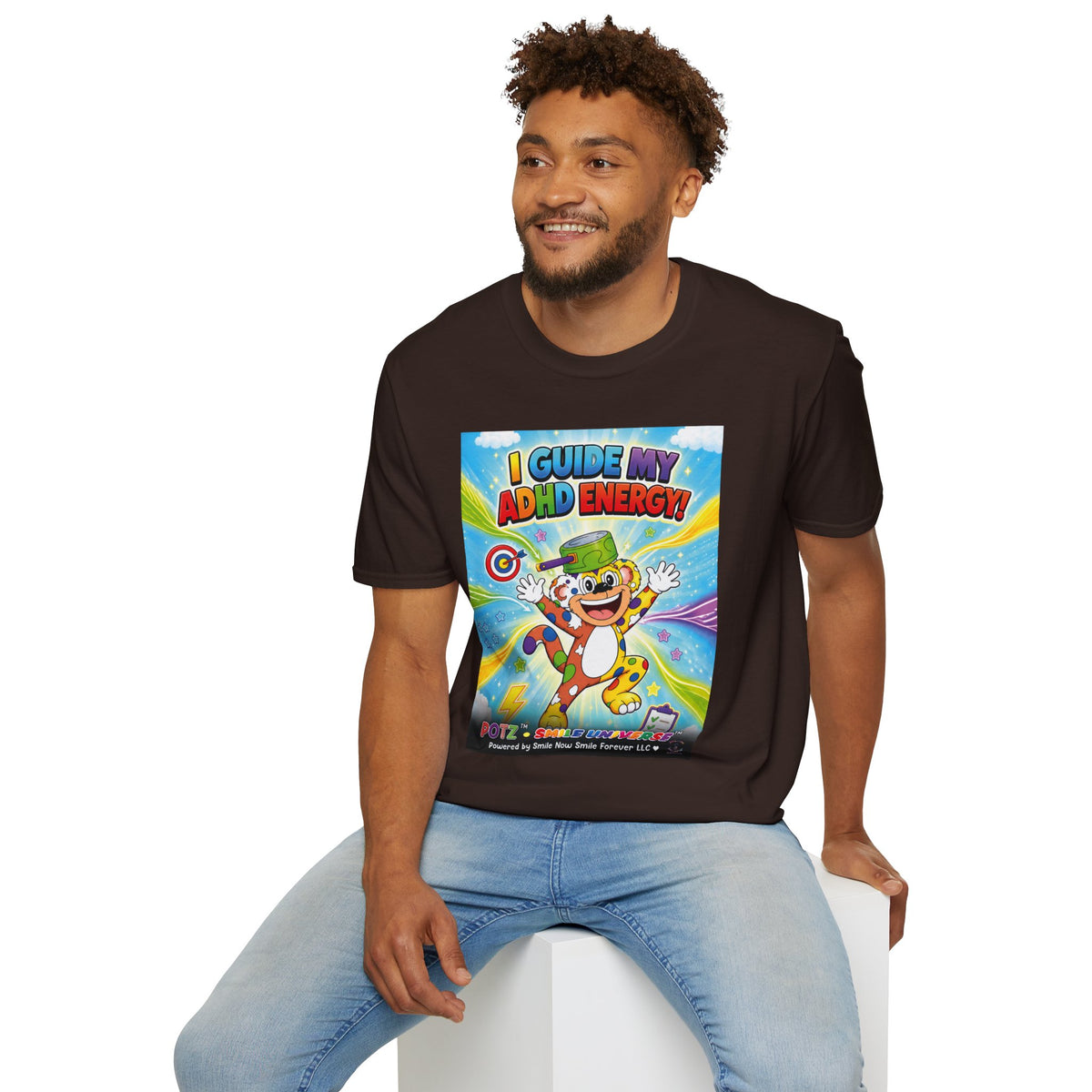Potz™ Unisex Softstyle T-Shirt – "I Guide My ADHD Energy!" Graphic Tee | Smile Universe Collection