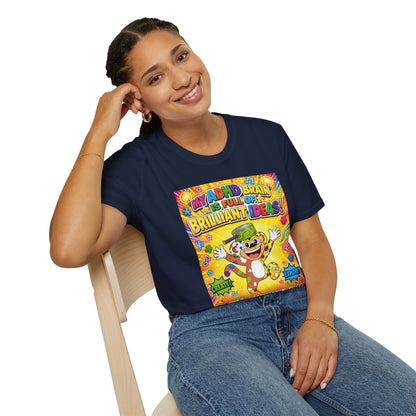 Potz™ Unisex Softstyle T-Shirt – "My ADHD Brain is Full of Brilliant Ideas!" Graphic Tee | Smile Universe Collection