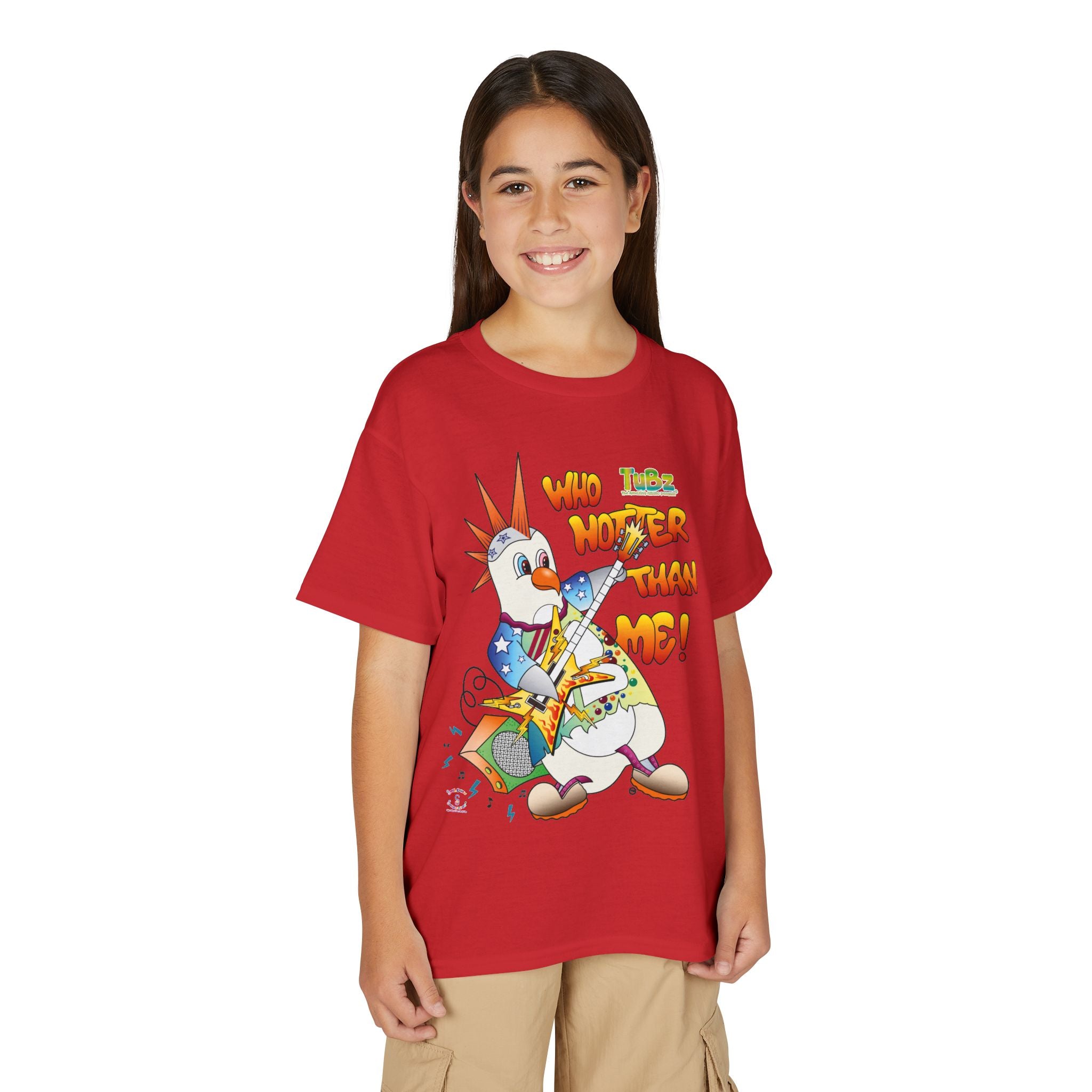 TuBz™ Rockstar Kids T-Shirt - "Who Hotter Than Me!" Graphic Tee | Smile Universe TuBz4Kidz Collection