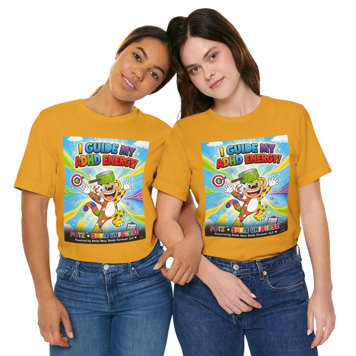 Potz™ Unisex Jersey Short Sleeve Tee – "I Guide My ADHD Energy!" Graphic Tee | Smile Universe Collection