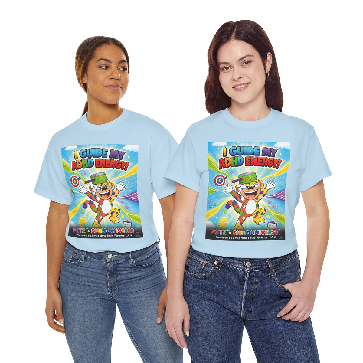 Potz™ Unisex Heavy Cotton™ Tee – "I Guide My ADHD Energy!" Graphic Tee | Smile Universe Collection
