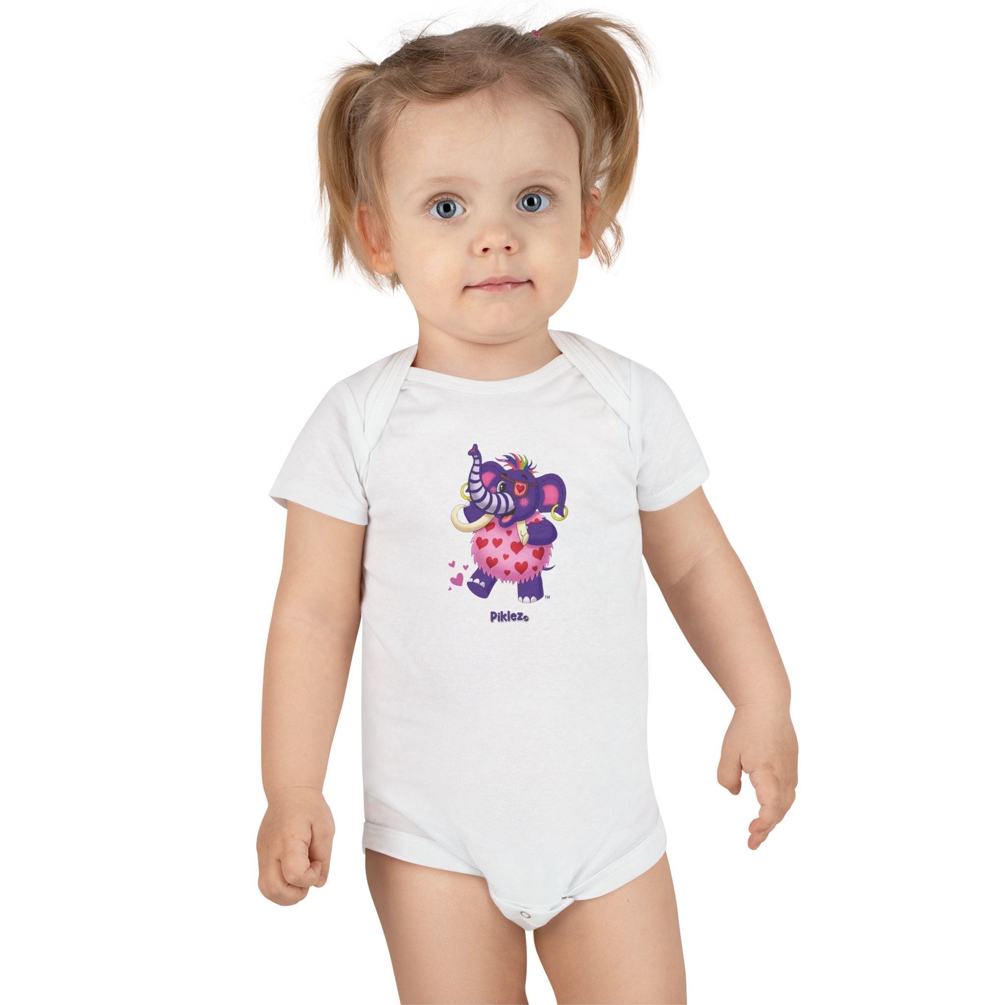 Piklez™ Baby Short Sleeve Onesie® – "Full of Love!" Graphic | Smile Universe Collection