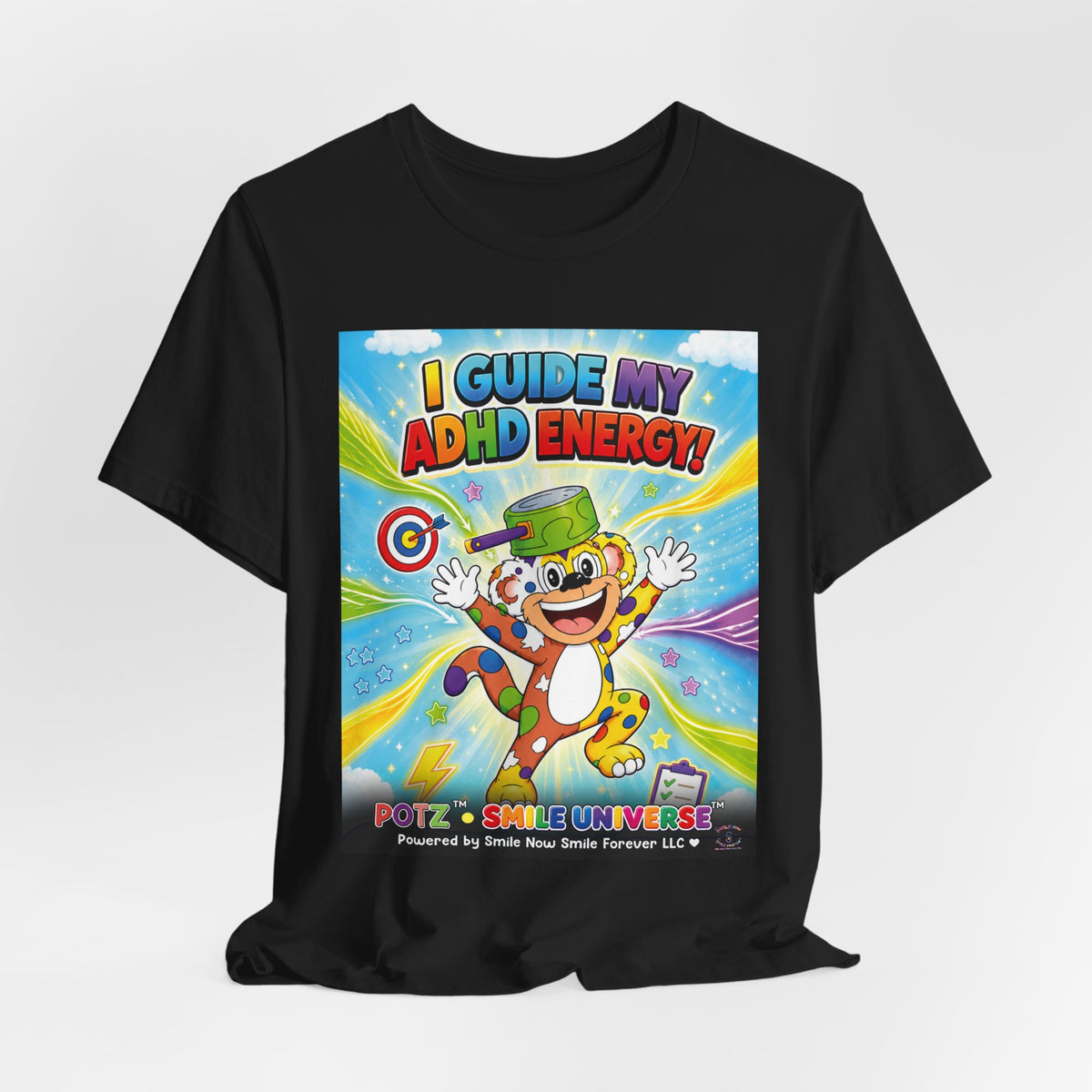 Potz™ Unisex Jersey Short Sleeve Tee – "I Guide My ADHD Energy!" Graphic Tee | Smile Universe Collection