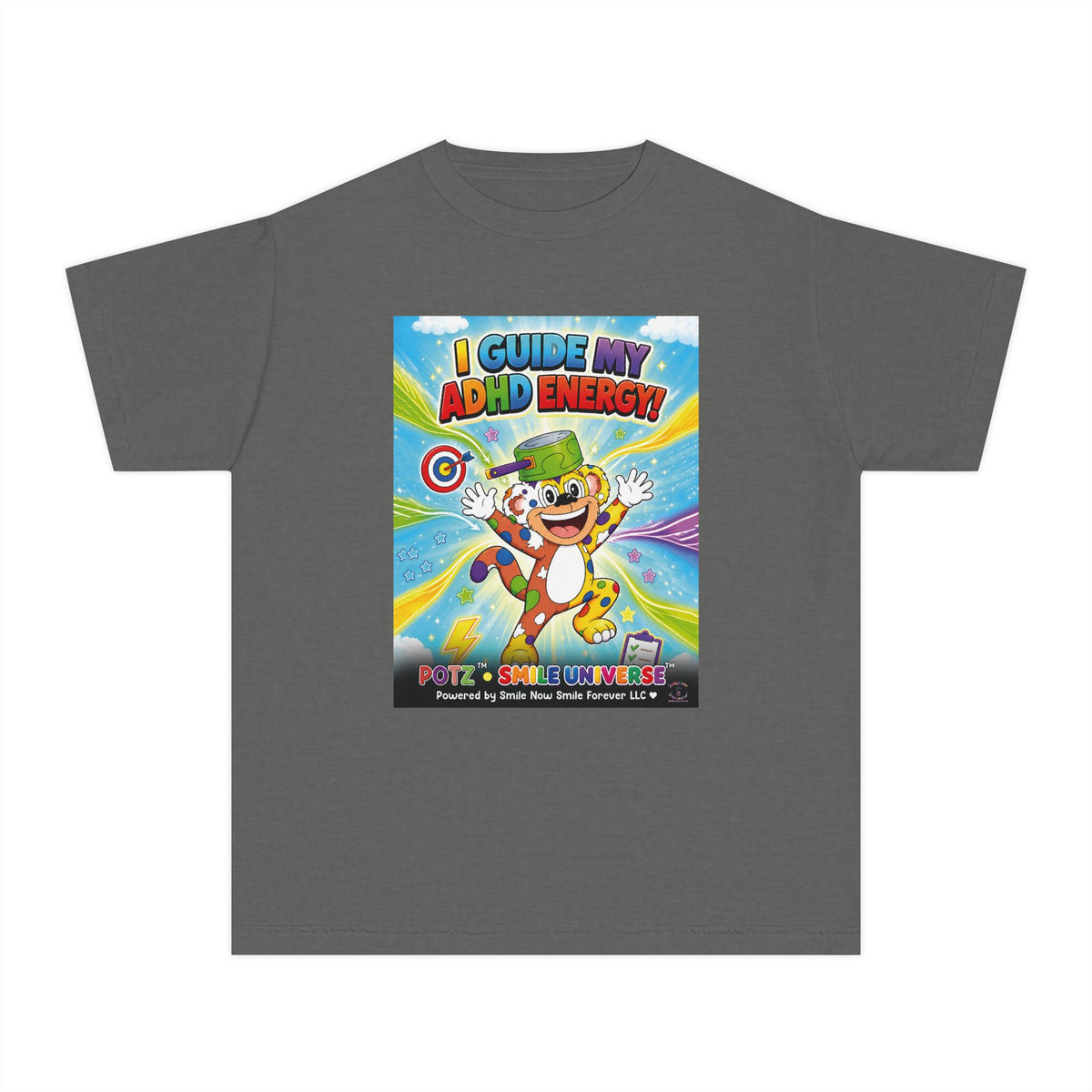 Potz™ Youth Midweight Tee – "I Guide My ADHD Energy!" Graphic Tee | Smile Universe Collection