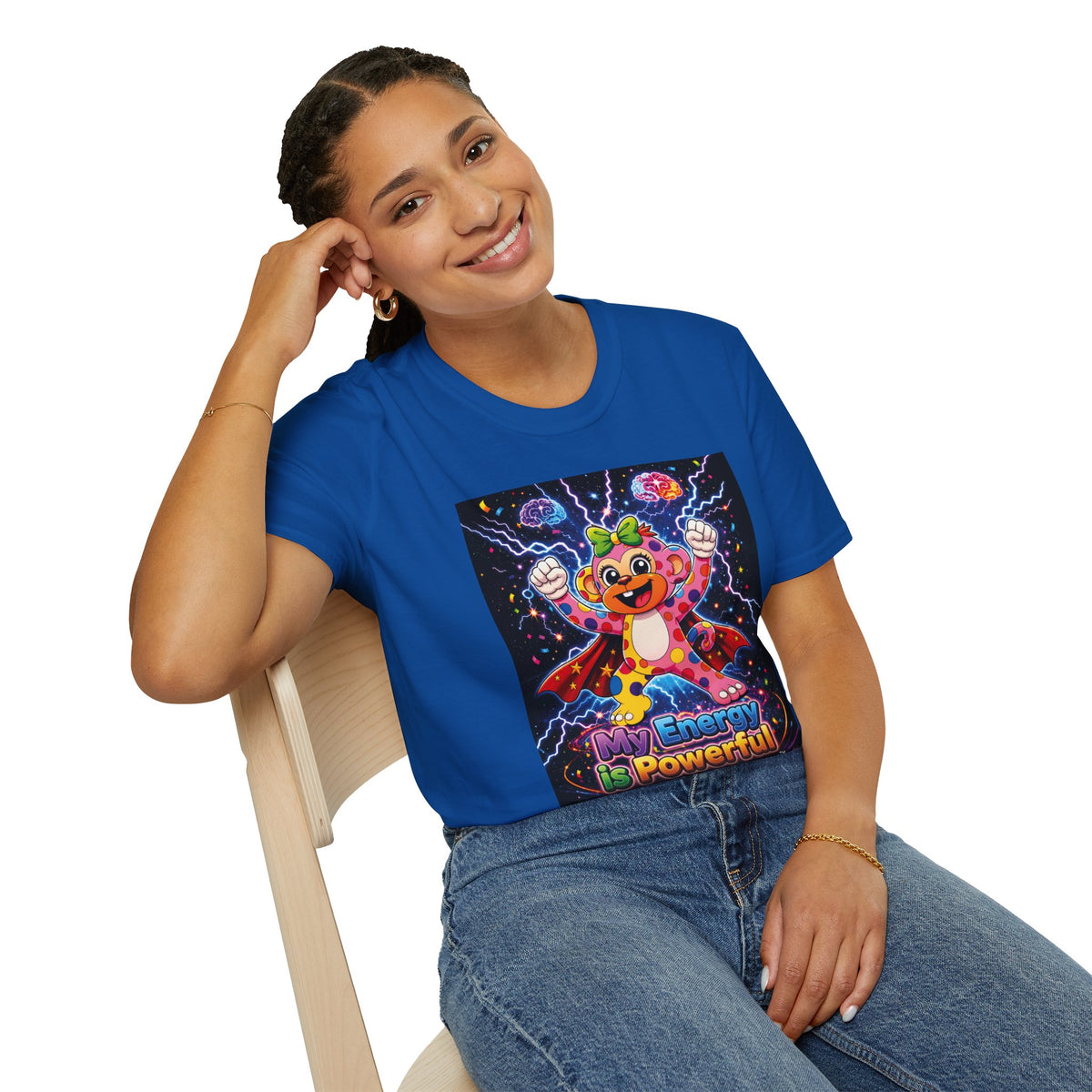 Panz™ Unisex Softstyle T-Shirt  for Adult– "My Energy is Powerful" Graphic Tee | Smile Universe Collection