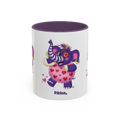 Piklez™ Accent Coffee Mug (11oz & 15oz) – "Full of Love!" Graphic | Smile Universe Collection