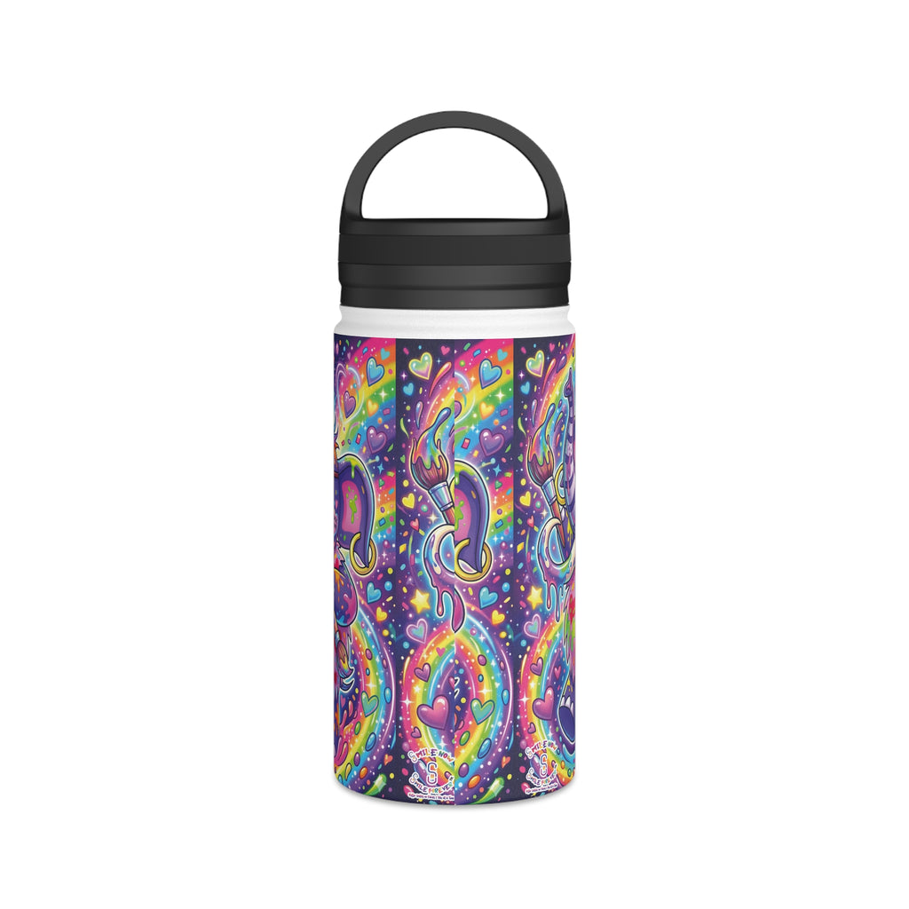 Piklez™ Stainless Steel Water Bottle with Handle Lid – "Magic Paint!" Graphic | Smile Universe Collection