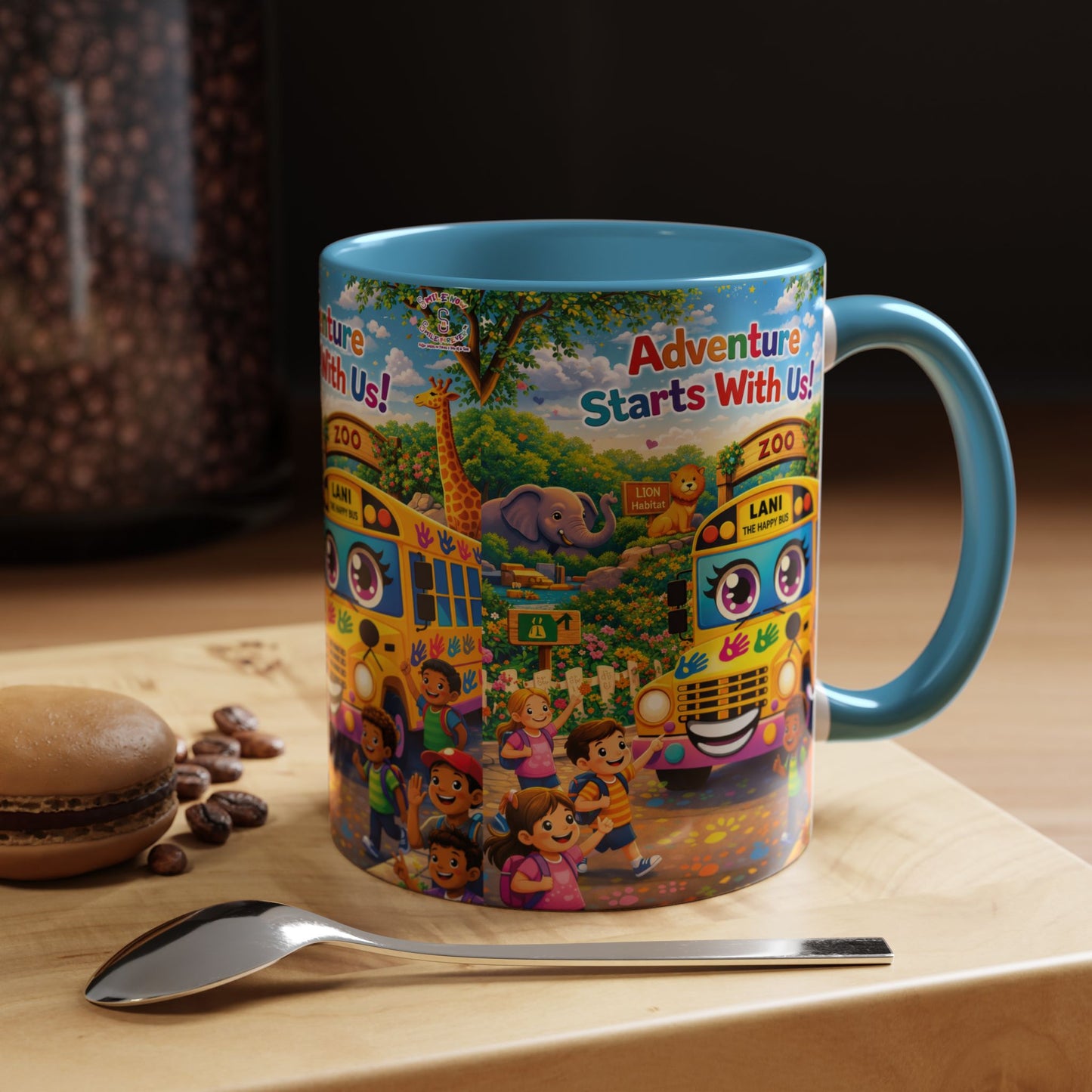 Lani™ Accent Coffee Mug (11oz & 15oz) – "Adventure Starts With Us!" Graphic