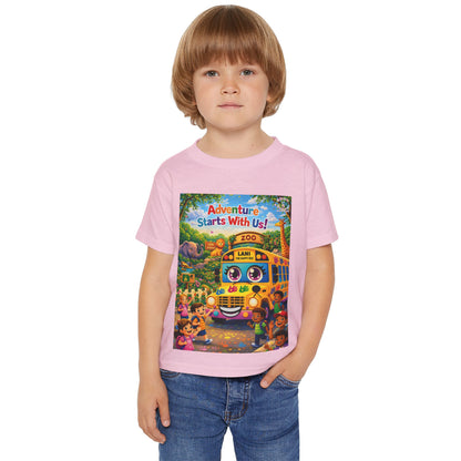Lani™ Heavy Cotton™ Toddler T-Shirt – "Adventure Starts With Us!" Graphic