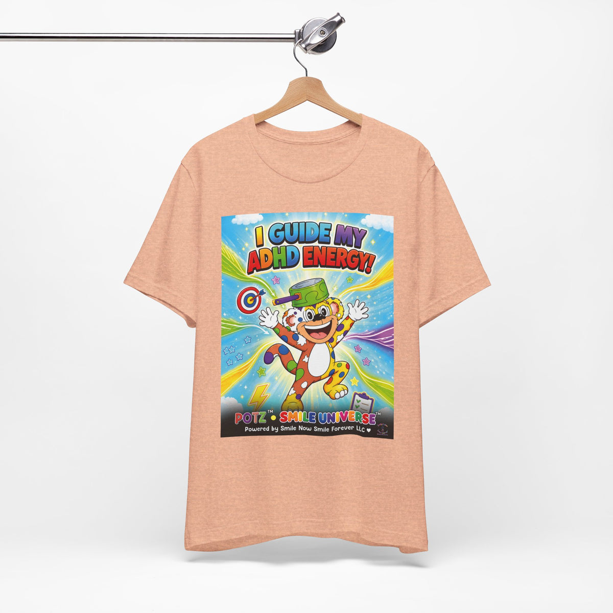 Potz™ Unisex Jersey Short Sleeve Tee – "I Guide My ADHD Energy!" Graphic Tee | Smile Universe Collection