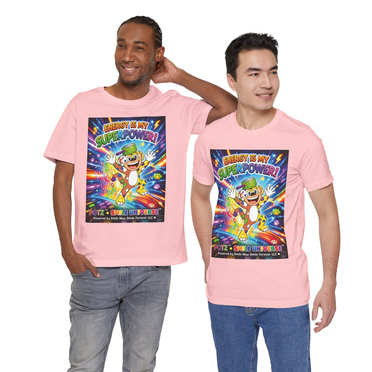 Potz™ Unisex Jersey Short Sleeve Tee – "Energy is My Superpower!" Graphic Tee | Smile Universe Collection