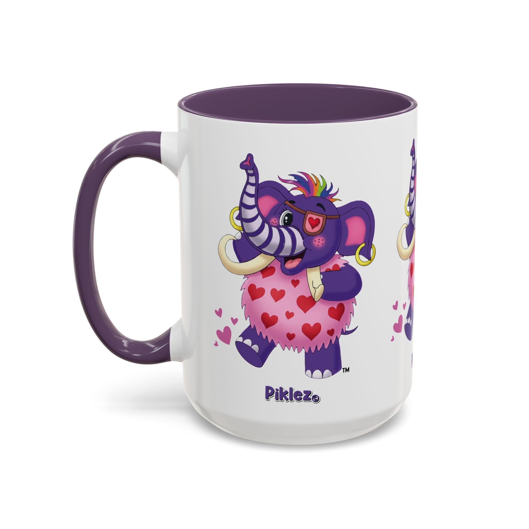 Piklez™ Accent Coffee Mug (11oz & 15oz) – "Full of Love!" Graphic | Smile Universe Collection