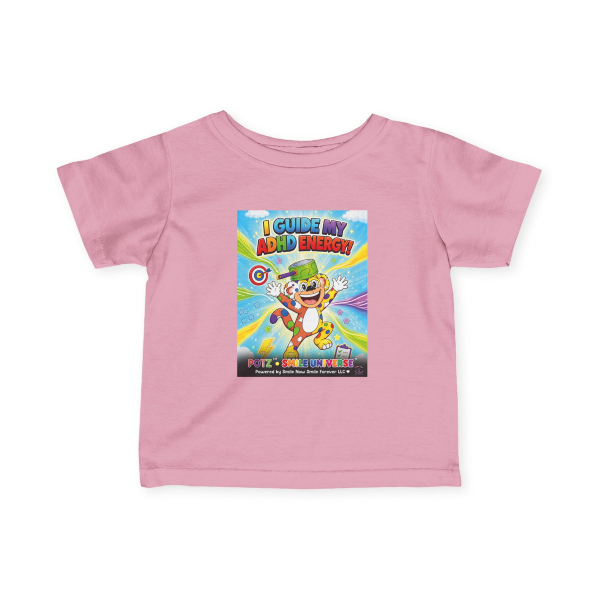 Potz™ Infant Fine Jersey Tee – "I Guide My ADHD Energy!" Graphic Tee | Smile Universe Collection
