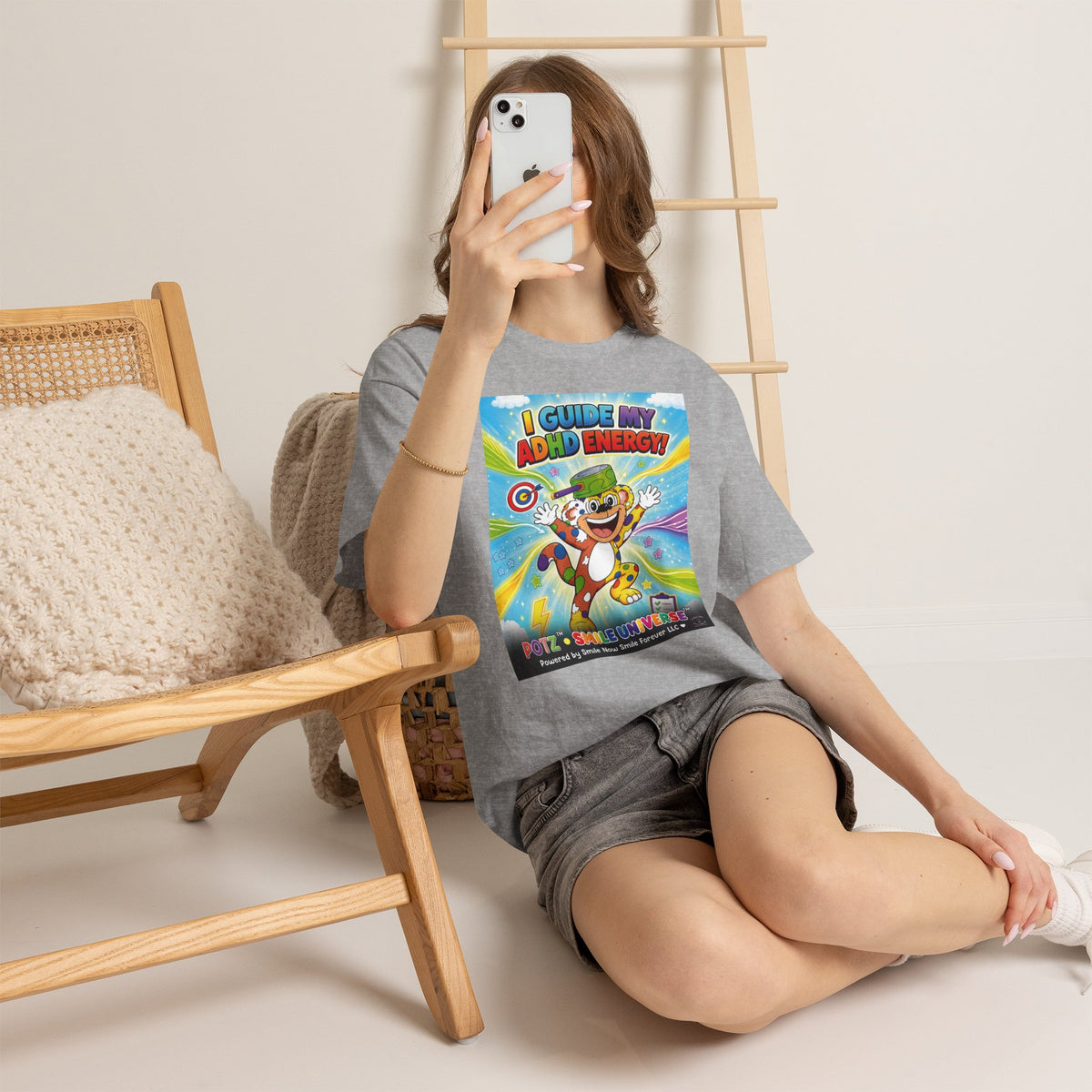 Potz™ Unisex Heavy Cotton™ Tee – "I Guide My ADHD Energy!" Graphic Tee | Smile Universe Collection