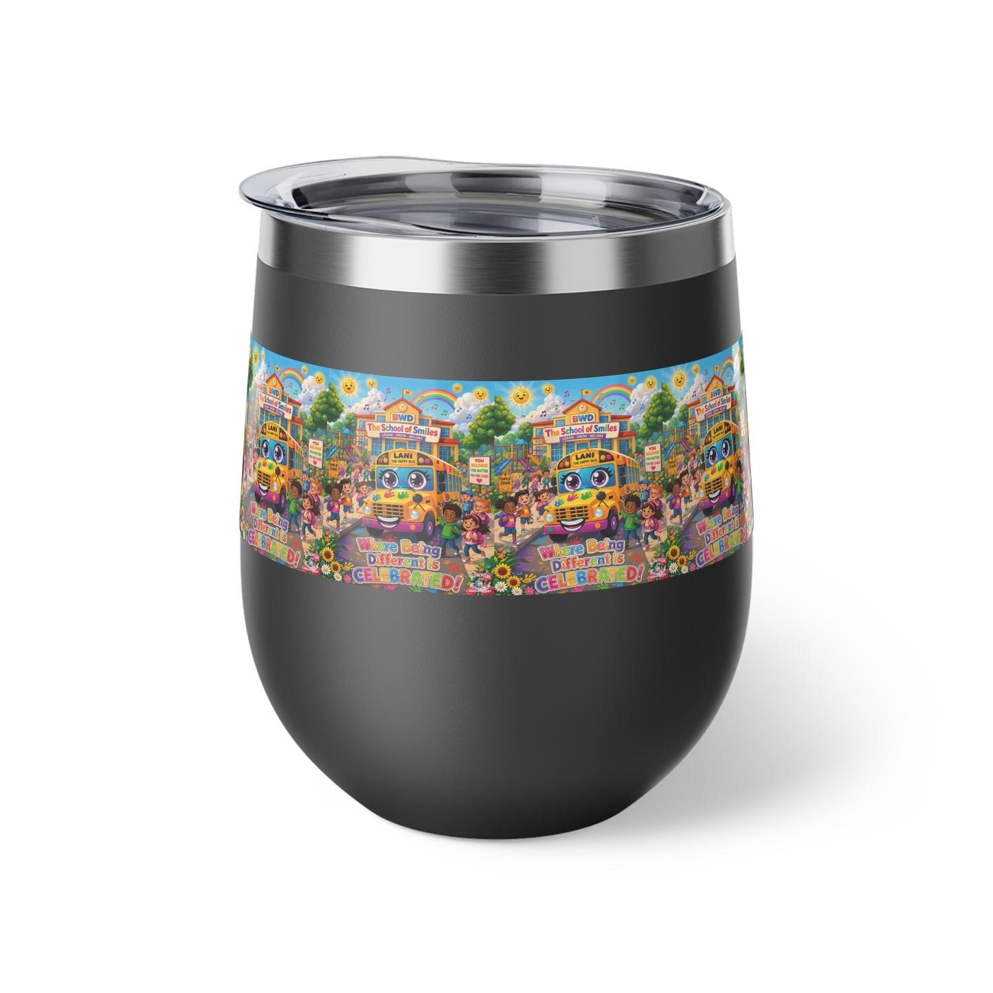 Lani™ 12oz Copper Vacuum Insulated Cup – "Where Being Different is CELEBRATED!" Graphic