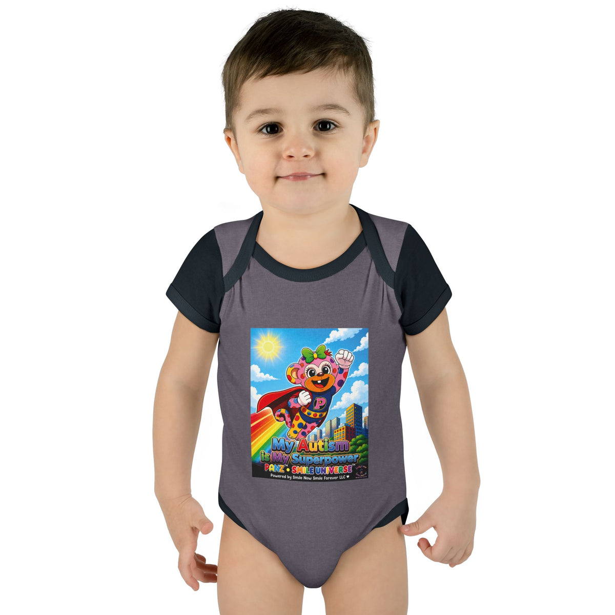 Panz™ Infant Baby Rib Bodysuit – "My Autism is My Superpower" Graphic | Smile Universe Collection