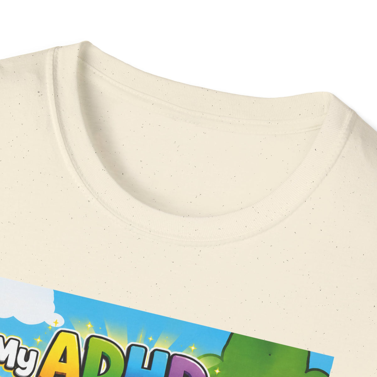 Potz™ Unisex Softstyle T-Shirt – "My ADHD Means Always Dreaming, Highly Determined" Graphic Tee | Smile Universe Collection