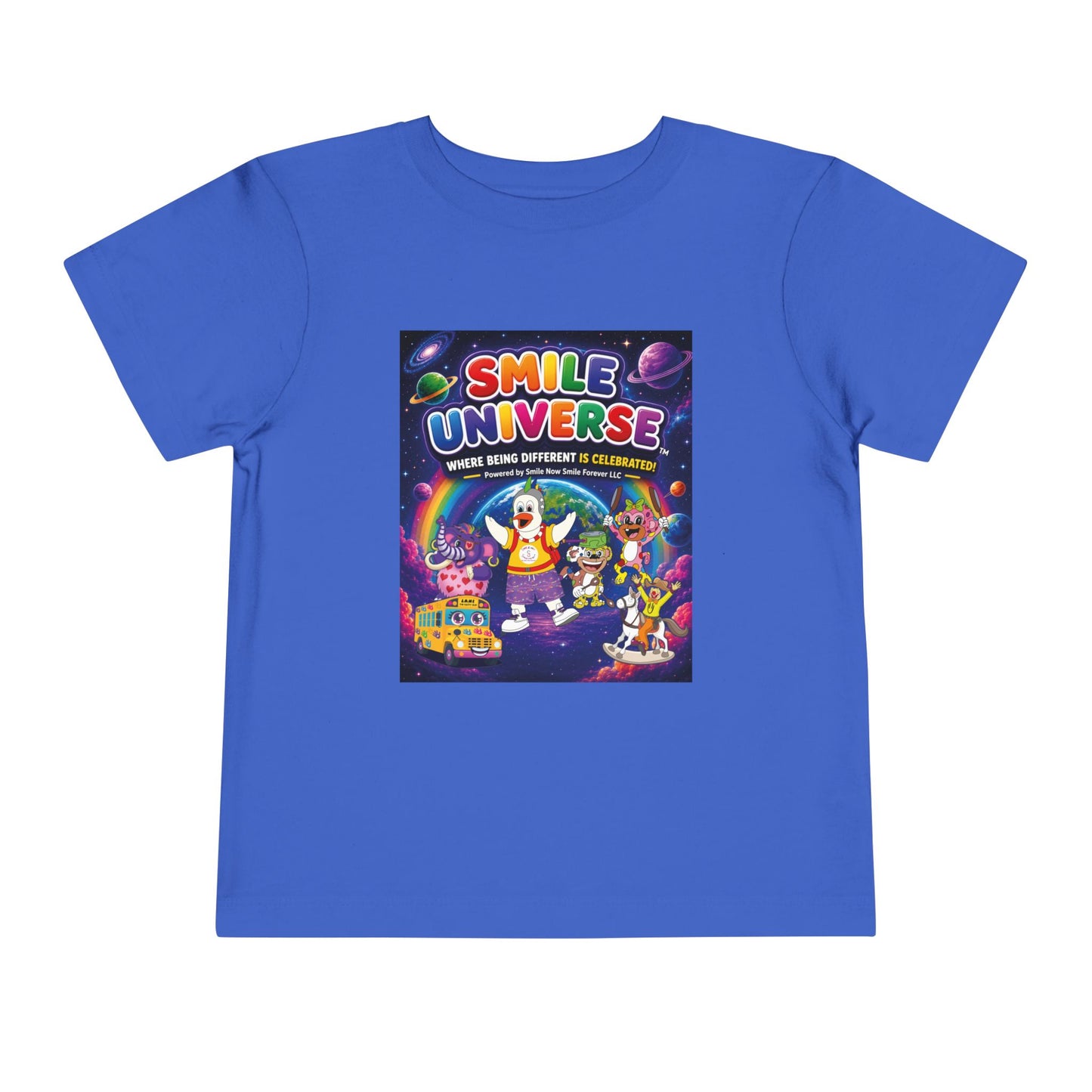 Smile Universe™ Toddler Short Sleeve Tee – "Where Being Different is CELEBRATED!" Graphic