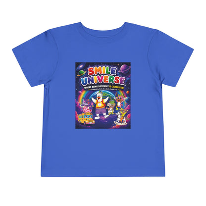 Smile Universe™ Toddler Short Sleeve Tee – "Where Being Different is CELEBRATED!" Graphic