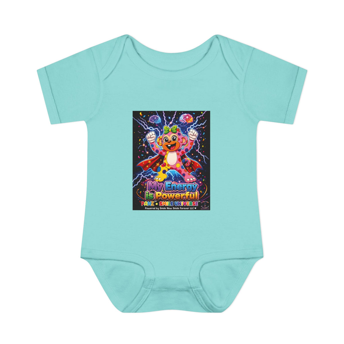 Panz™ Infant Baby Rib Bodysuit – "My Energy is Powerful" Graphic Onesie | Smile Universe Collection