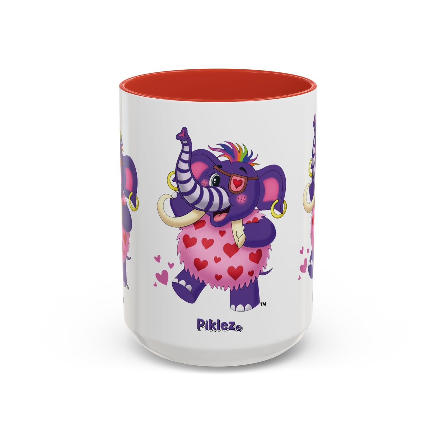 Piklez™ Accent Coffee Mug (11oz & 15oz) – "Full of Love!" Graphic | Smile Universe Collection