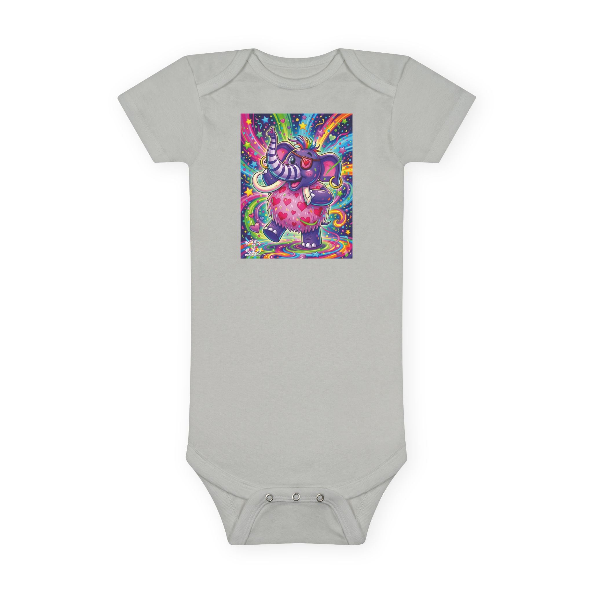 Piklez™ Baby Short Sleeve Onesie® – "Born to Celebrate!" Graphic | Smile Universe Collection