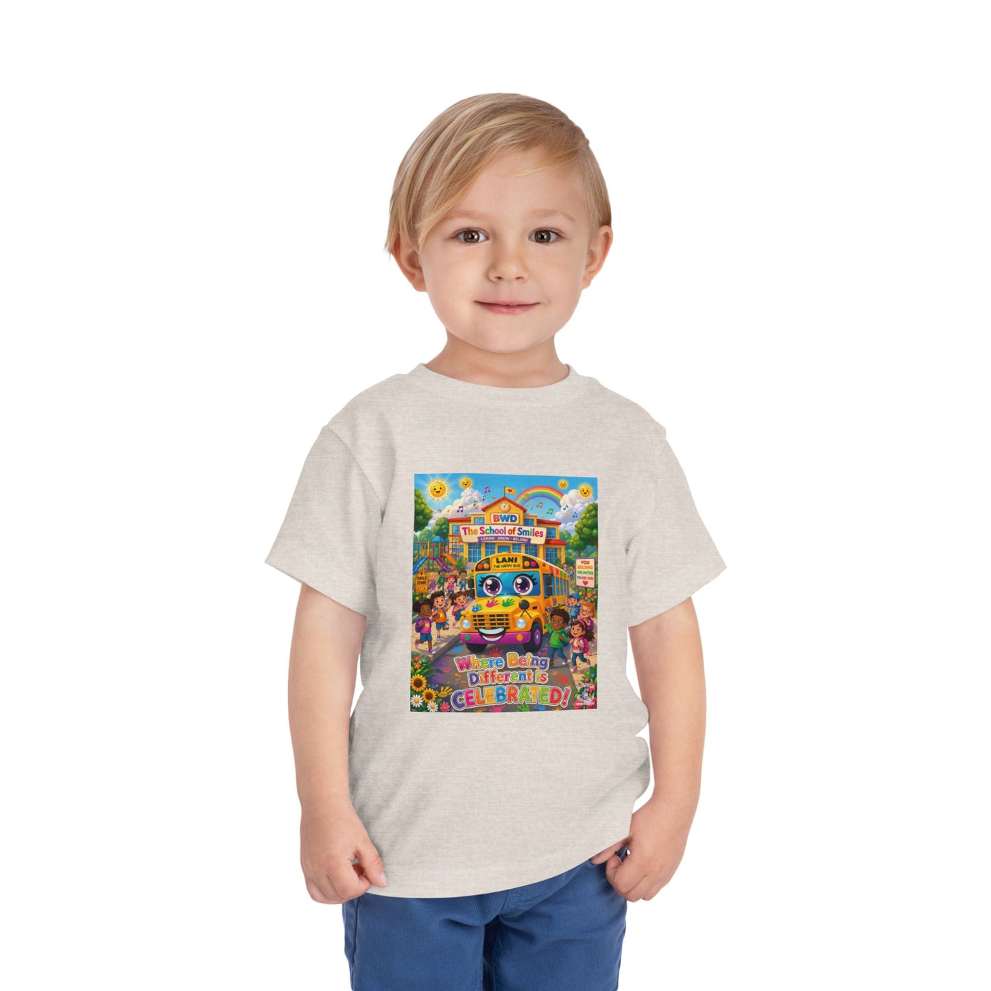 Lani™ Toddler Short Sleeve Tee – "Where Being Different is CELEBRATED!" Graphic Shirt