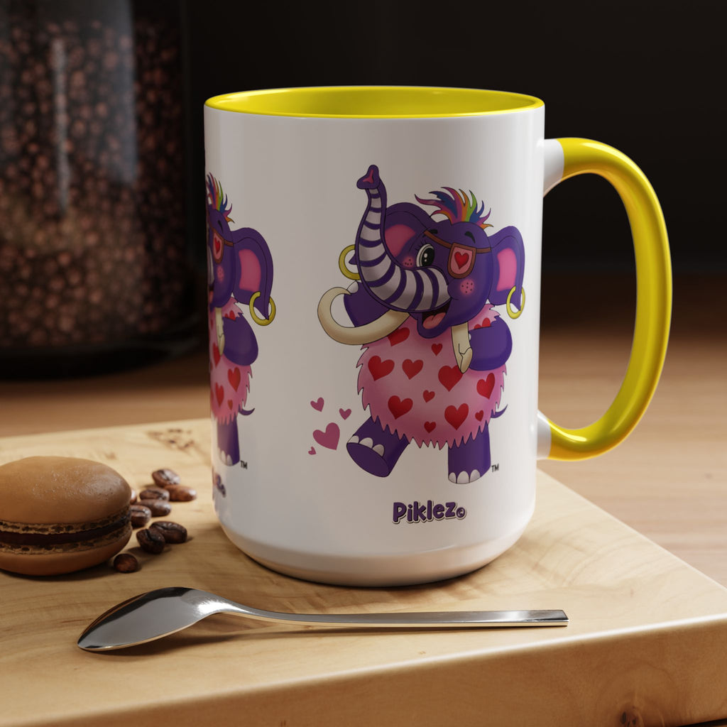 Piklez™ Accent Coffee Mug (11oz & 15oz) – "Full of Love!" Graphic | Smile Universe Collection