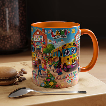 Lani™ Accent Coffee Mug (11oz & 15oz) – "Let's Sing Happiness Together!" Graphic