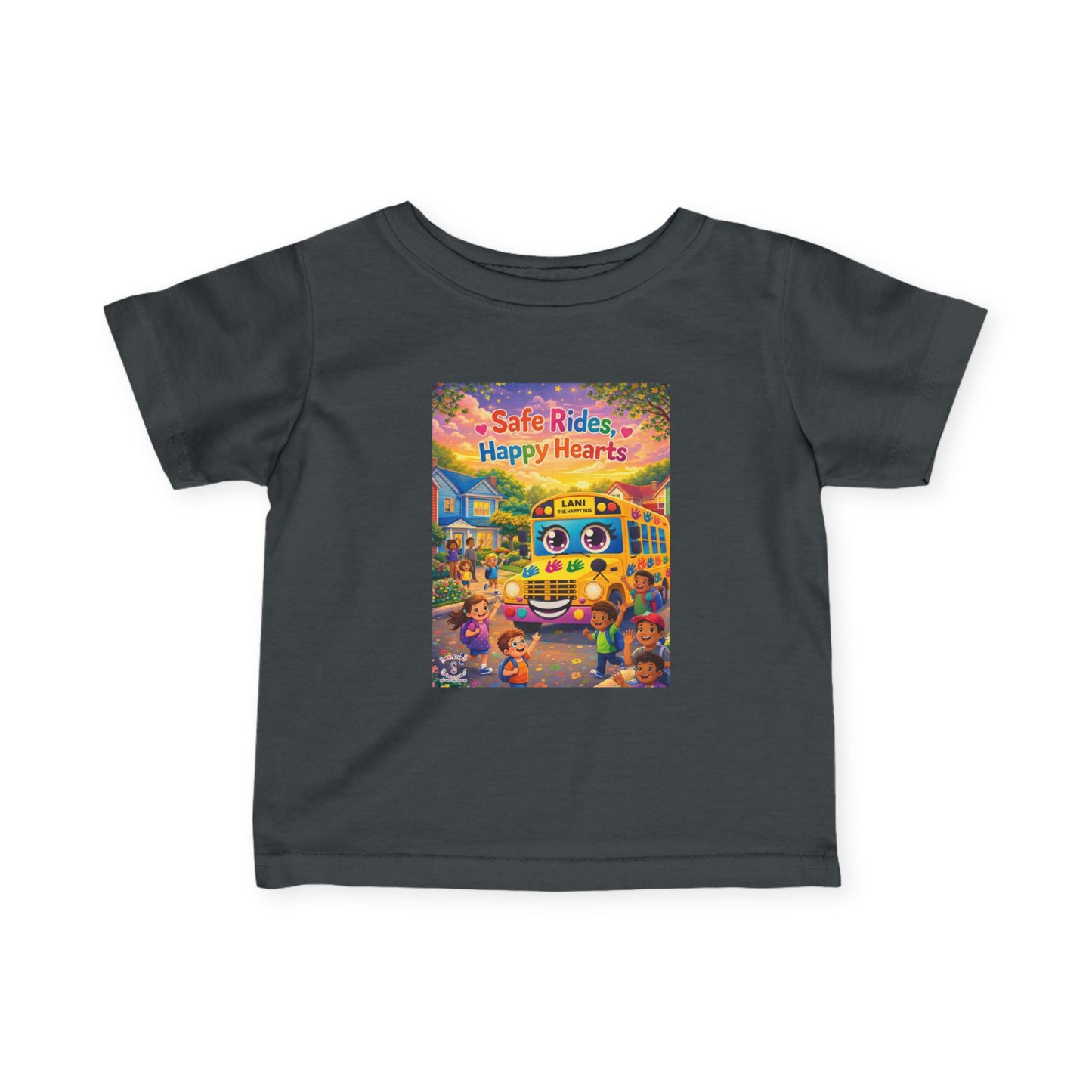 Lani™ Infant Fine Jersey Tee – "Safe Rides, Happy Hearts" Graphic