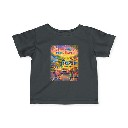 Lani™ Infant Fine Jersey Tee – "Safe Rides, Happy Hearts" Graphic