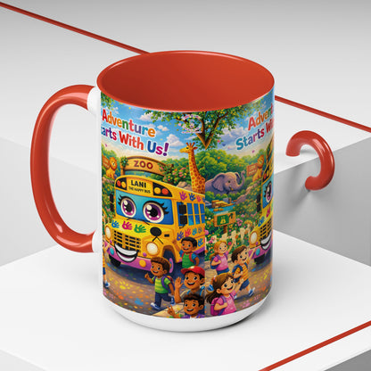 Lani™ Accent Coffee Mug (11oz & 15oz) – "Adventure Starts With Us!" Graphic
