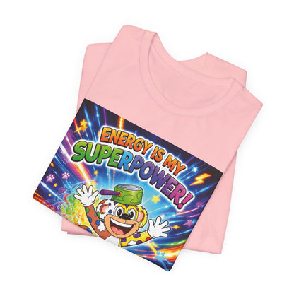 Potz™ Unisex Jersey Short Sleeve Tee – "Energy is My Superpower!" Graphic Tee | Smile Universe Collection