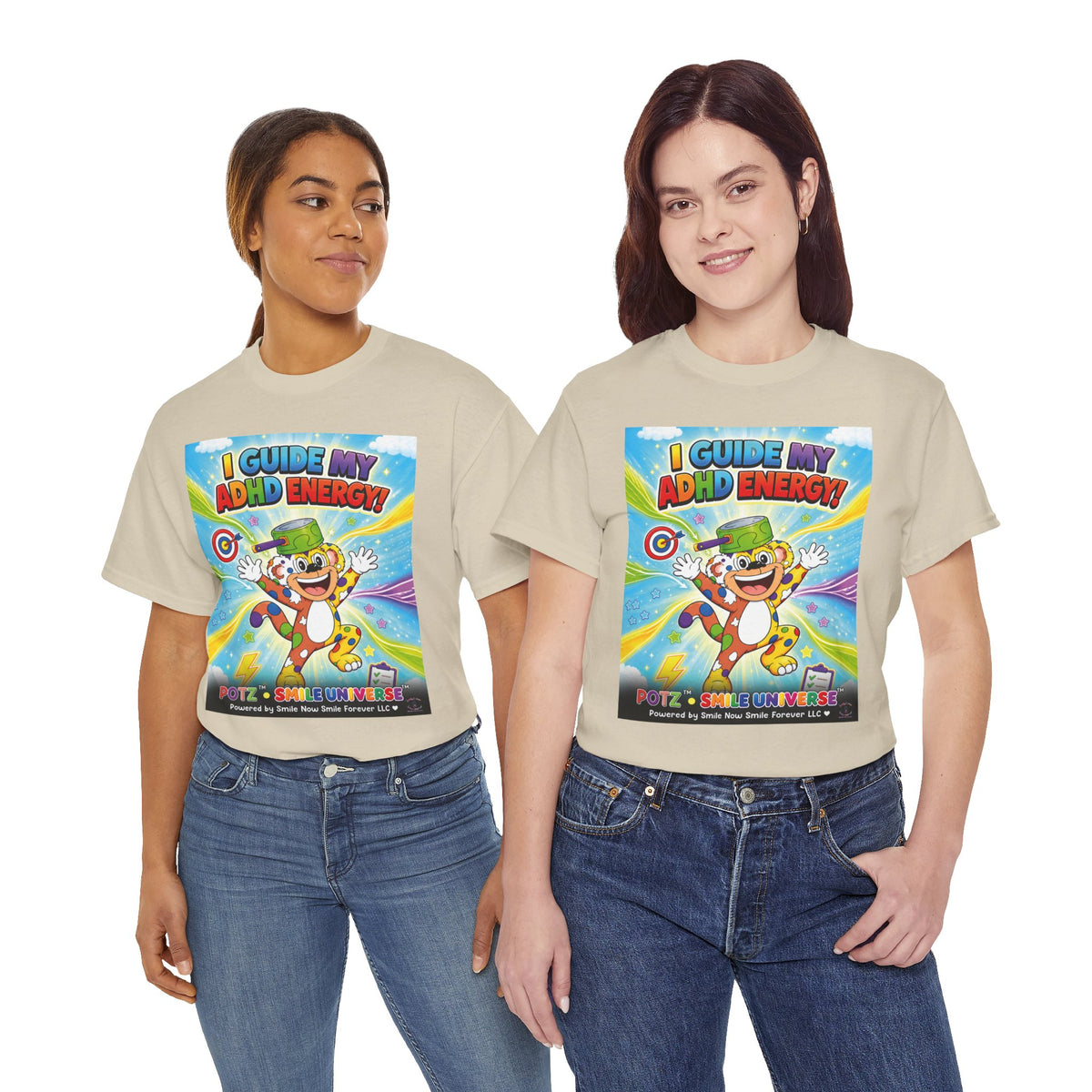 Potz™ Unisex Heavy Cotton™ Tee – "I Guide My ADHD Energy!" Graphic Tee | Smile Universe Collection