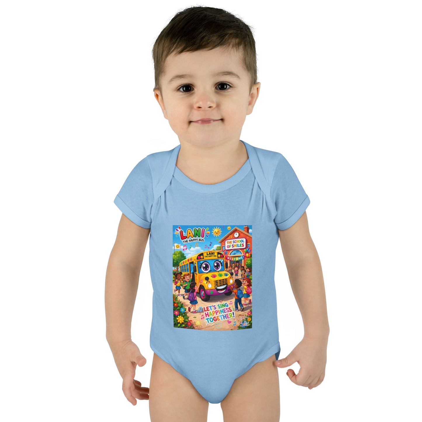 Lani™ Infant Baby Rib Bodysuit – "Let's Sing Happiness Together!" Graphic