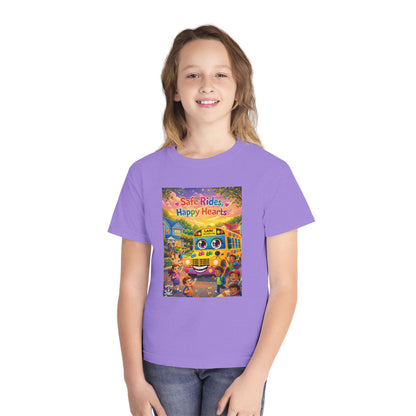 Lani™ Youth Midweight Tee – "Safe Rides, Happy Hearts" Graphic