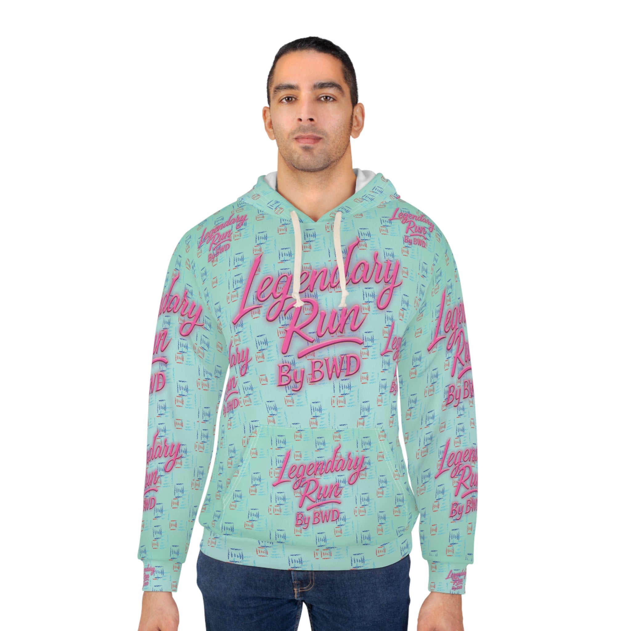 Legendary Run All-Over Print Hoodie — Pullover