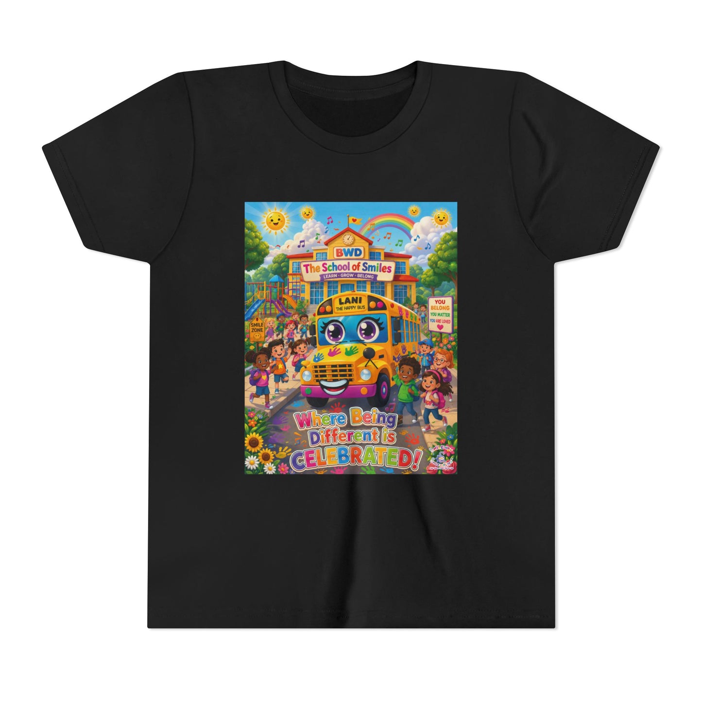 Lani™ Youth Short Sleeve Tee – "Where Being Different is CELEBRATED!" Graphic Shirt