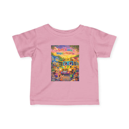 Lani™ Infant Fine Jersey Tee – "Safe Rides, Happy Hearts" Graphic