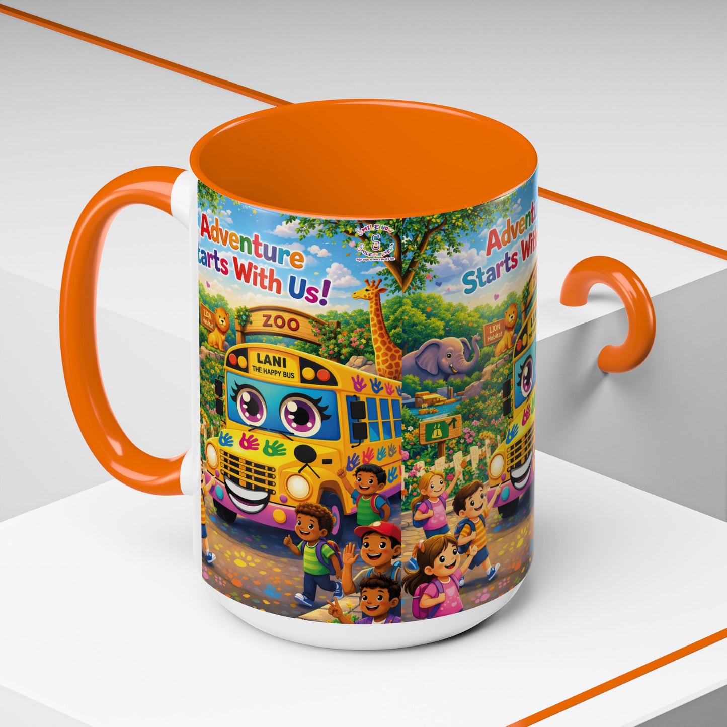 Lani™ Accent Coffee Mug (11oz & 15oz) – "Adventure Starts With Us!" Graphic
