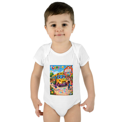 Lani™ Infant Baby Rib Bodysuit – "Let's Sing Happiness Together!" Graphic