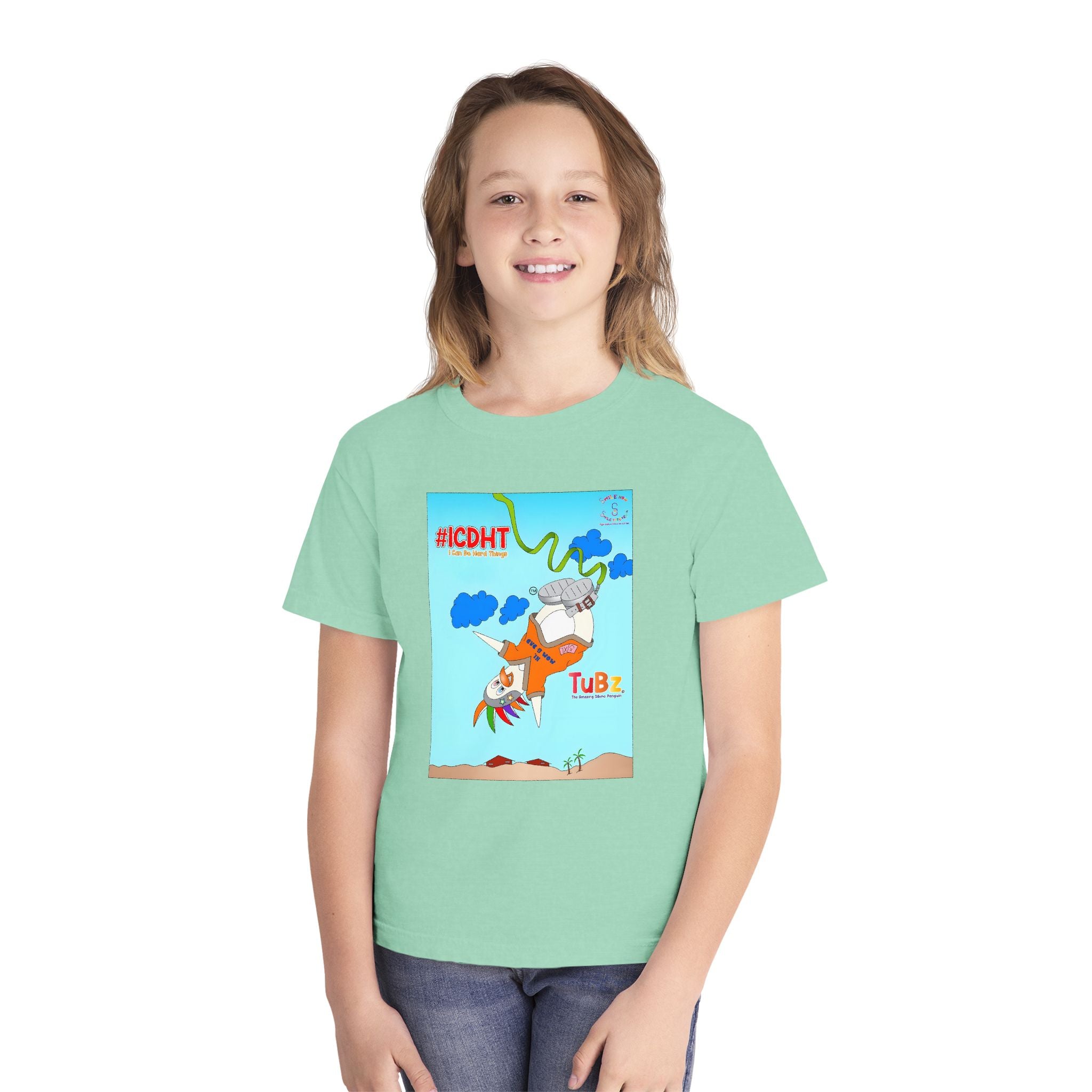 TuBz™ "I Can Do Hard Things" Youth T-Shirt | Youth Midweight Tee- Motivational Kids Graphic Tee