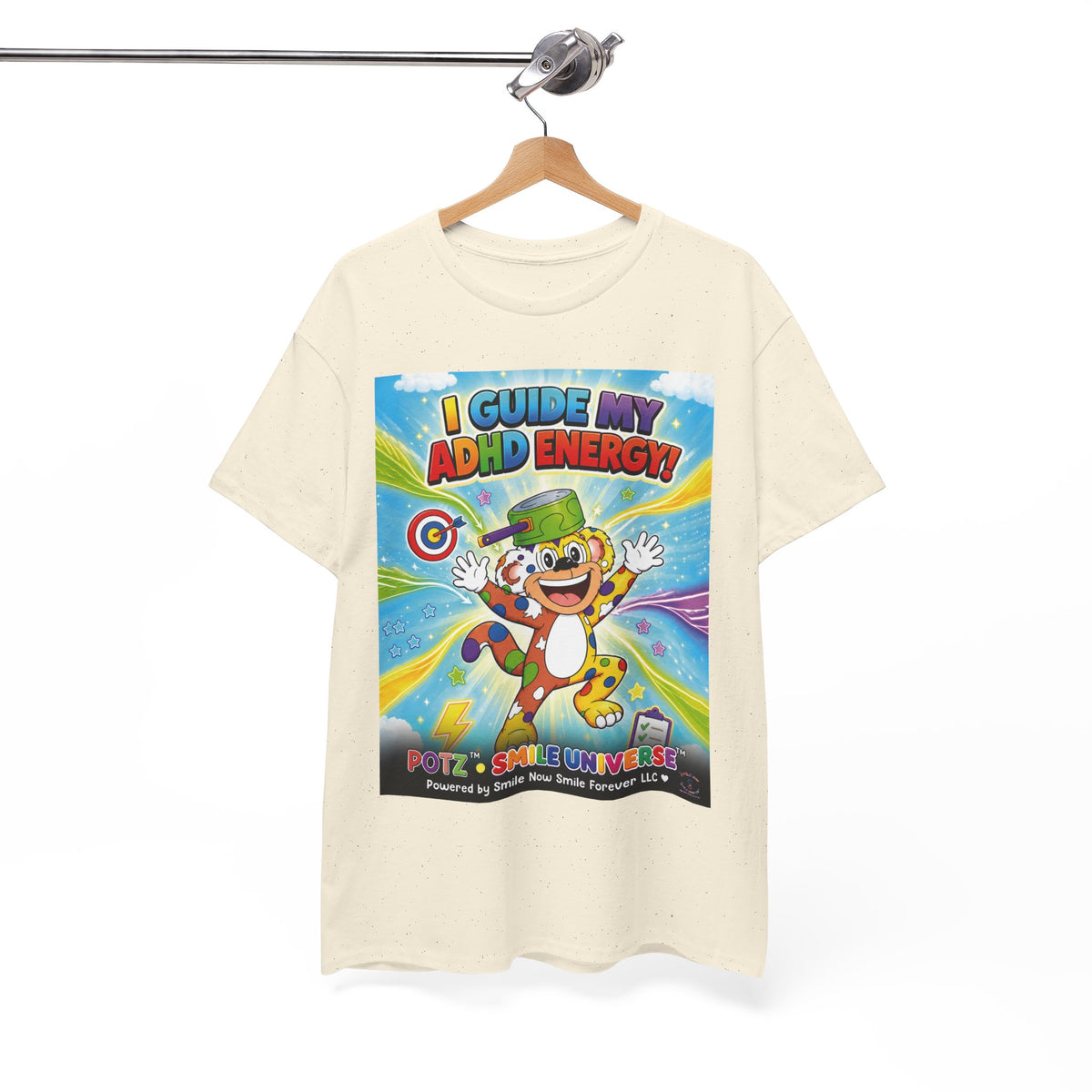Potz™ Unisex Heavy Cotton™ Tee – "I Guide My ADHD Energy!" Graphic Tee | Smile Universe Collection