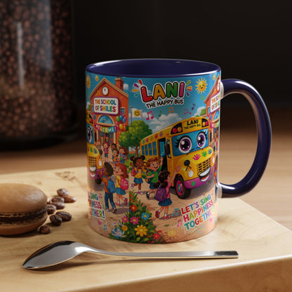 Lani™ Accent Coffee Mug (11oz & 15oz) – "Let's Sing Happiness Together!" Graphic
