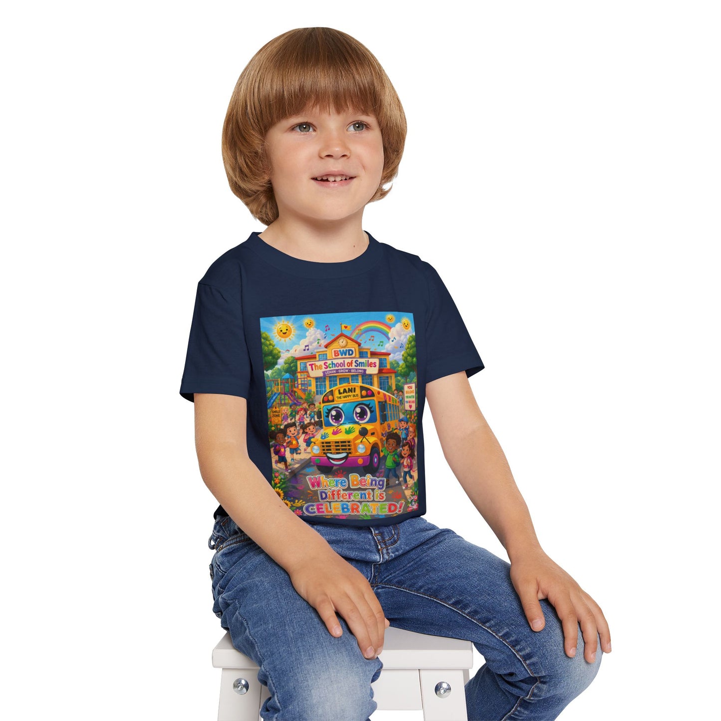 Lani™ Heavy Cotton™ Toddler T-Shirt – "Where Being Different is CELEBRATED!" Graphic Shirt
